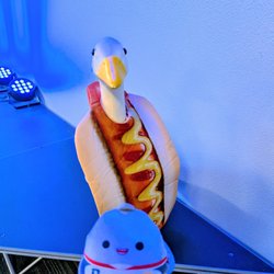 Bridgeway Christian Church - Goose in hot dog outfit on the Children's area stage. 8/28/26