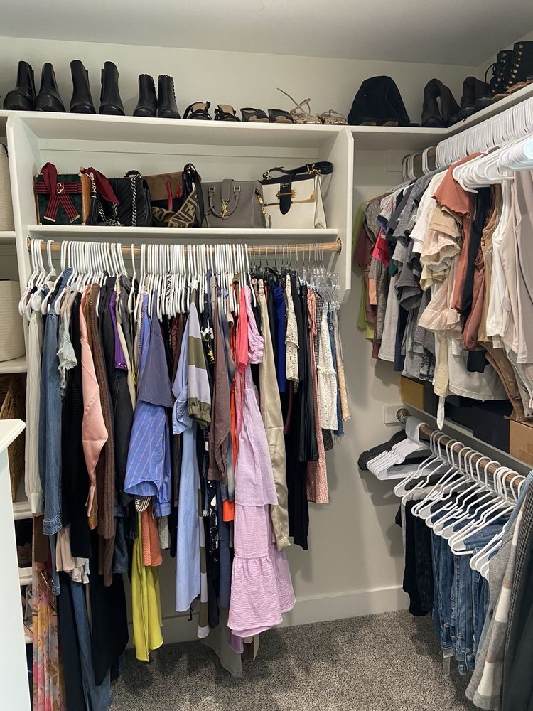 Walk-in closet organized by Molly