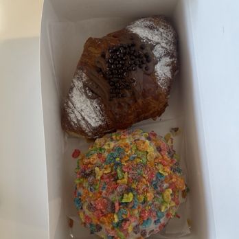 Paris Baguette - Chocolate Croissant Fruity pebble donut - Coffee & Tea Near Me - Garden Grove, California