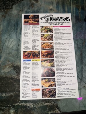 Menu photo 4 Kalaveras Burbank, CA