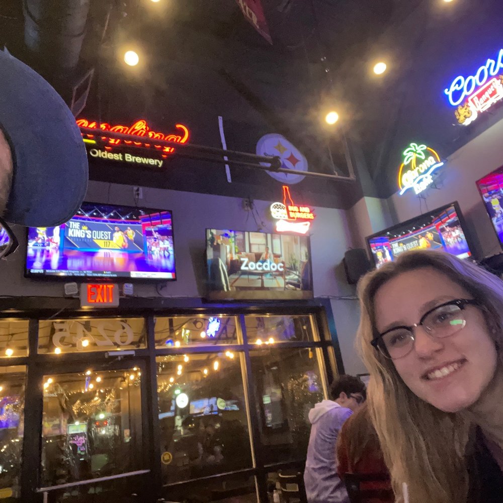 Mae and me at Mossy's before the basketball game. Mae and me at Mossy's before the basketball game.