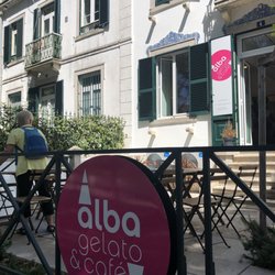 Alba Gelato - Outside entrance w a view of downtown