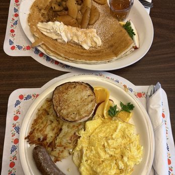 Paula's Pancake House - Danish sausage and eggs and Paula's special - Breakfast & Brunch Near Me - Solvang, California Paula's Pancake House - Danish sausage and eggs and Paula's special - Breakfast & Brunch Near Me - Solvang, California