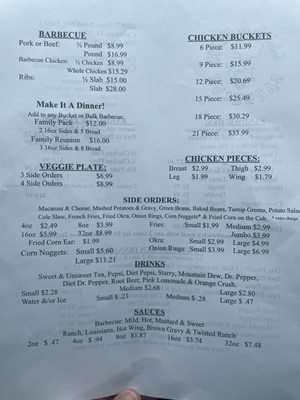 Menu photo 1 Callahan Barbecue Callahan, FL