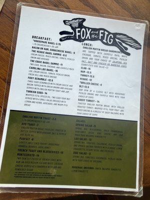 Menu photo 1 Fox and the Fig Spruce Pine, NC
