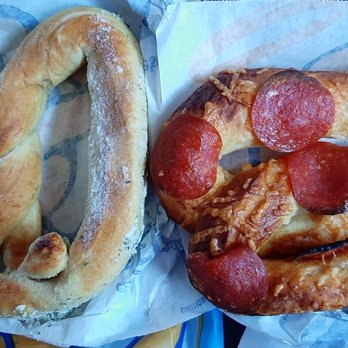 Auntie Anne’s - Pepperoni & Sour Cream Onion Pretzels - Pretzels Near Me - Daly City, California Auntie Anne’s - Pepperoni & Sour Cream Onion Pretzels - Pretzels Near Me - Daly City, California