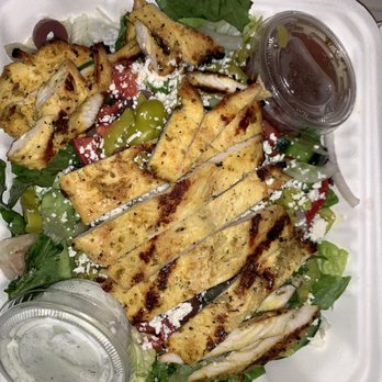 Acropolis Greek Grill - Santorini salad with Chicken - Greek Near Me - Vista, California Acropolis Greek Grill - Santorini salad with Chicken - Greek Near Me - Vista, California