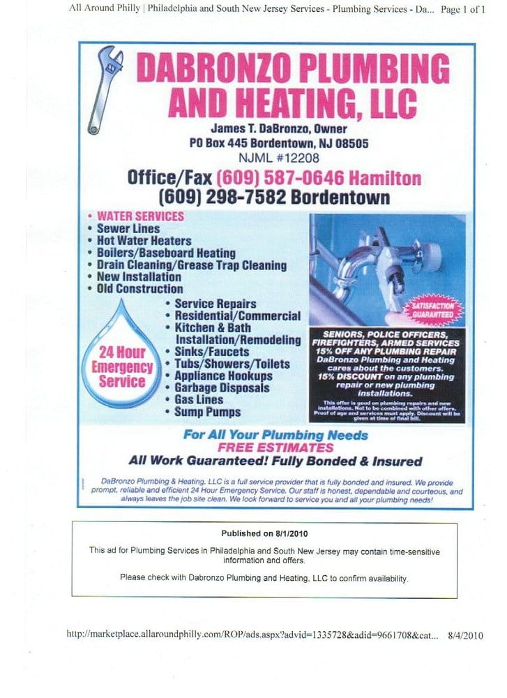 Slide of Dabronzo Plumbing & Heating