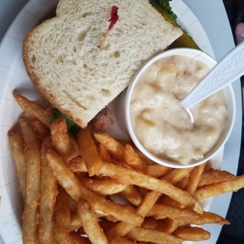 Gilbert's Chowder House - Lobster BLT with chowder & fries - Seafood Near Me - Portland, Maine