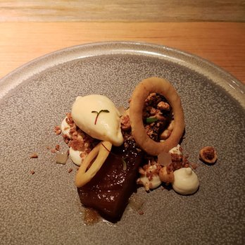 Alta Bistro - Apple tart with brown butter ice cream, vanilla cream, coconut oat crumb - French Near Me - Whistler, British Columbia Alta Bistro - Apple tart with brown butter ice cream, vanilla cream, coconut oat crumb - French Near Me - Whistler, British Columbia