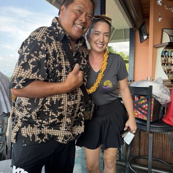 Sunset Kai Lanai - This is Ron and our fabulous server Bailey - Hawaiian Near Me - Kailua-Kona, Hawaii Sunset Kai Lanai - This is Ron and our fabulous server Bailey - Hawaiian Near Me - Kailua-Kona, Hawaii