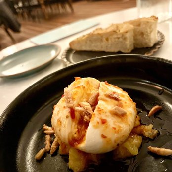 Josephine - The burrata (delicata -a squash-, calabrian chili, meyer lemon honey vinegar, almond brittle) was so good with a side of focaccia - Italian Near Me - Jacksonville, Florida Josephine - The burrata (delicata -a squash-, calabrian chili, meyer lemon honey vinegar, almond brittle) was so good with a side of focaccia - Italian Near Me - Jacksonville, Florida