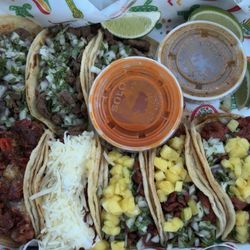 King Reno Tacos - Left to right - Street Tacos w/ carne asada, Mexico City, Compton, San Francisco