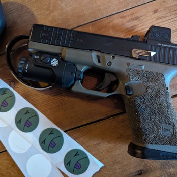 Angel City Armory - European Front Slide Serrations, RMSc (EPS) CUT and rear sight forward cut on a Glock 19 - Gunsmith Near Me - Los Angeles, California Angel City Armory - European Front Slide Serrations, RMSc (EPS) CUT and rear sight forward cut on a Glock 19 - Gunsmith Near Me - Los Angeles, California