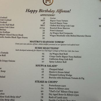 Mastro's Steakhouse - Personalized menu! - Steakhouses Near Me - Santa Clara, California Mastro's Steakhouse - Personalized menu! - Steakhouses Near Me - Santa Clara, California