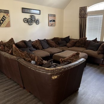 Sunshine Professional Solutions - Removing sectional sofa from upstairs room family room - Junk Removal & Hauling Near Me Sunshine Professional Solutions - Removing sectional sofa from upstairs room family room - Junk Removal & Hauling Near Me