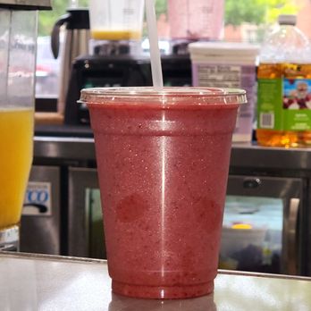 Honey Berry Pancakes and Cafe - Honeyberry Blast Smoothie hit me in the taste buds with tangy & fruity zest. - Pancakes Near Me - Richardson, Texas