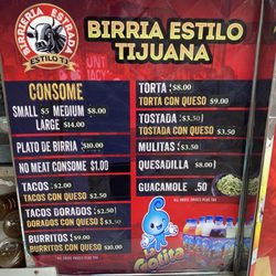 Birrieria Estrada - Menu