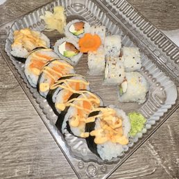 Sweet potato roll, and Philadelphia roll (no cucumber)