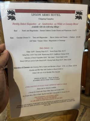 Menu photo 1 The Lygon Arms Chipping Campden, GLS Menu photo 1 The Lygon Arms Chipping Campden, GLS