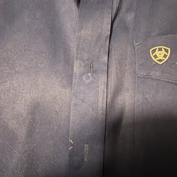 Lee's Cleaning & Alterations - Button burns and the shirt looks dirty... it's brand new never worn - Sewing & Alterations Near Me - Fort Worth, Texas Lee's Cleaning & Alterations - Button burns and the shirt looks dirty... it's brand new never worn - Sewing & Alterations Near Me - Fort Worth, Texas
