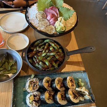 Takibi - The spread, sashimi, edamame, sushi - Ramen Near Me - Portland, Oregon