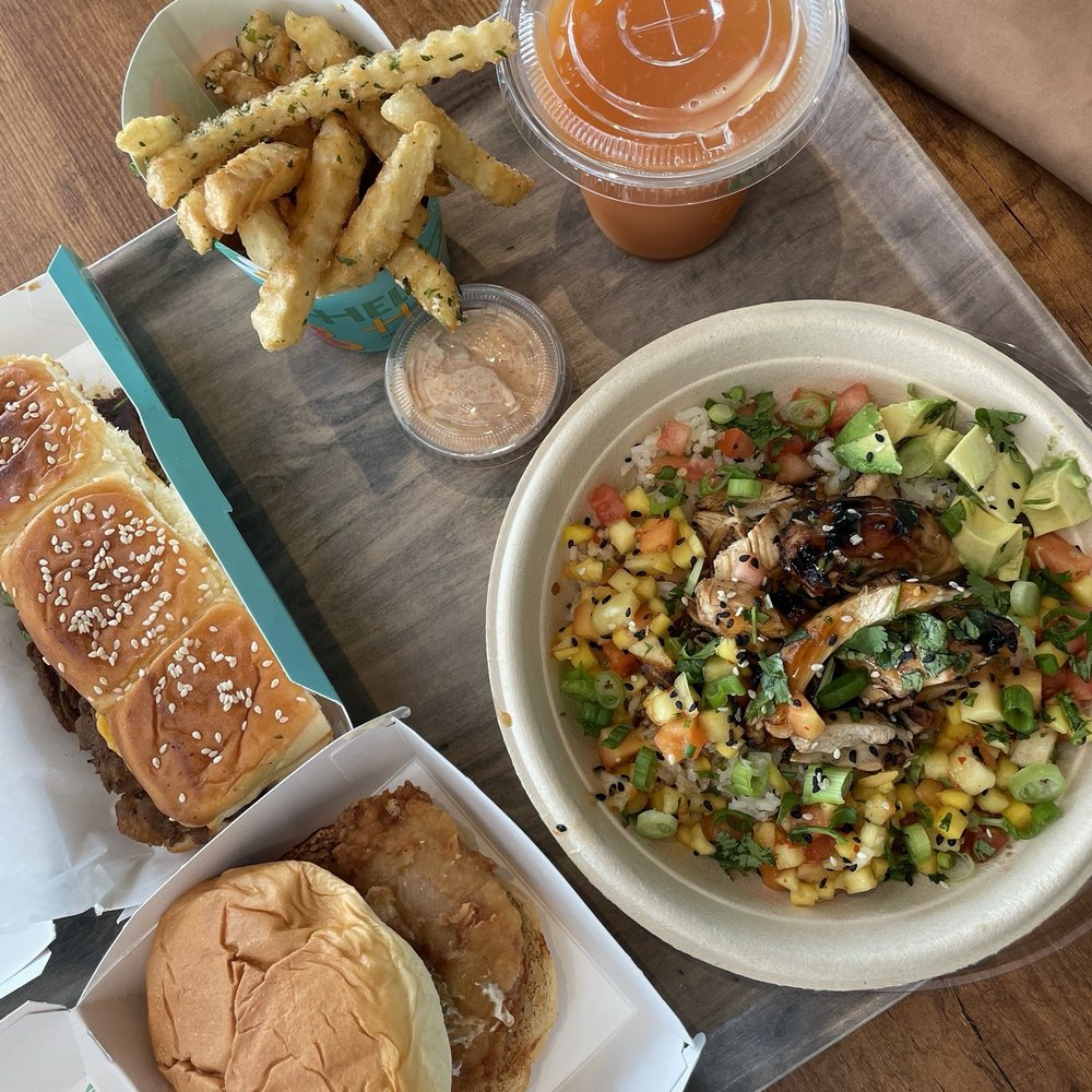 Hello Hilo - Huli huli chicken bowl, mochiko chicken sandwich; teriyaki steak sliders, hurricane fries and POG juice - Breakfast & Brunch Near Me - Gainesville, Georgia Hello Hilo - Huli huli chicken bowl, mochiko chicken sandwich; teriyaki steak sliders, hurricane fries and POG juice - Breakfast & Brunch Near Me - Gainesville, Georgia