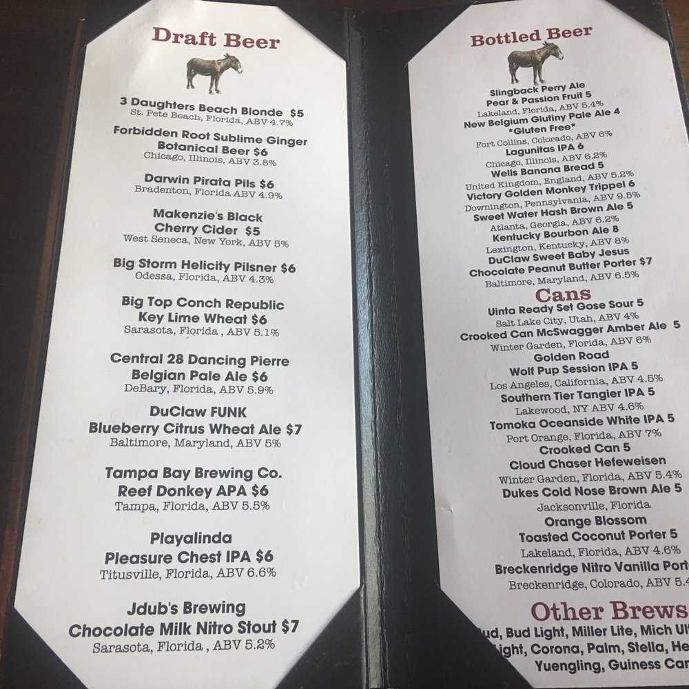The Stubborn Mule - Drink Menu - New American Near Me - Orlando, Florida The Stubborn Mule - Drink Menu - New American Near Me - Orlando, Florida