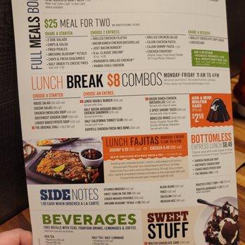 Chili's - Back of Chili's  menu - Tex-Mex Near Me - Columbus, Ohio