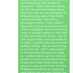 Xfinity Store by Comcast - Forwarding my notes on my experience yesterday at Xfinity compared to service at AT&T
