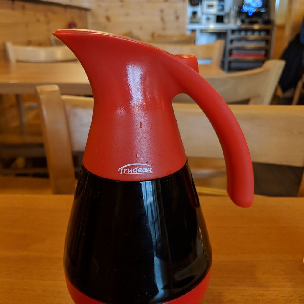 Sunset Grill - Maple syrup - the dispenser is wonderful! - Diners Near Me - Markham, Ontario Sunset Grill - Maple syrup - the dispenser is wonderful! - Diners Near Me - Markham, Ontario
