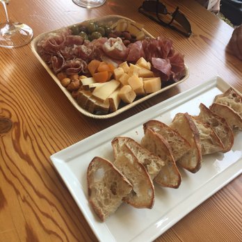 Hestan Vineyards - Complementary meet & cheese plate with bread from Bouchon - Wine Tasting Room Near Me - Yountville, California