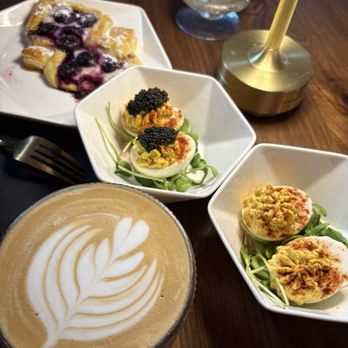 The Coffee Builders - Caviar and champagne deviled eggs and bourbon latte. - Coffee & Tea Near Me - Phoenix, Arizona