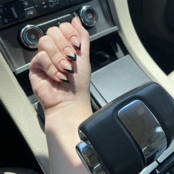 Tropical Nails & Spa - Almond black French tips - Nail Salons Near Me - Ann Arbor, Michigan Tropical Nails & Spa - Almond black French tips - Nail Salons Near Me - Ann Arbor, Michigan