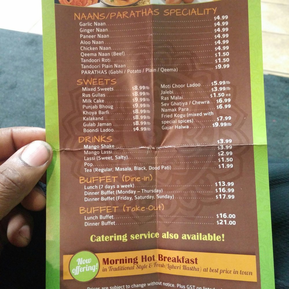 Punjab Sweets & Restaurant - Menu side 2 - Halal Near Me - Edmonton, Alberta Punjab Sweets & Restaurant - Menu side 2 - Halal Near Me - Edmonton, Alberta