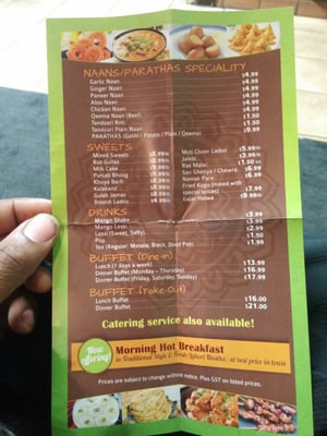 Menu photo 1 Punjab Sweets & Restaurant Edmonton, AB Menu photo 1 Punjab Sweets & Restaurant Edmonton, AB