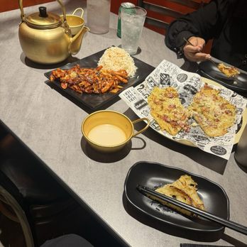 Hanshin Pocha - Stir-fried squid, snowflake potato pancake, walmae makgeolli - Korean Near Me - Austin, Texas