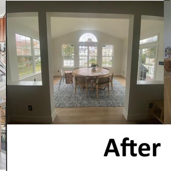 Darbaz Renovations - before and after photo of dining room and living room - General Contractors Near Me - Philadelphia, Pennsylvania Darbaz Renovations - before and after photo of dining room and living room - General Contractors Near Me - Philadelphia, Pennsylvania