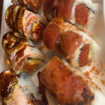 Blue Claw - Salmon lover roll and a TNT roll - Sushi Bars Near Me - Houston, Texas