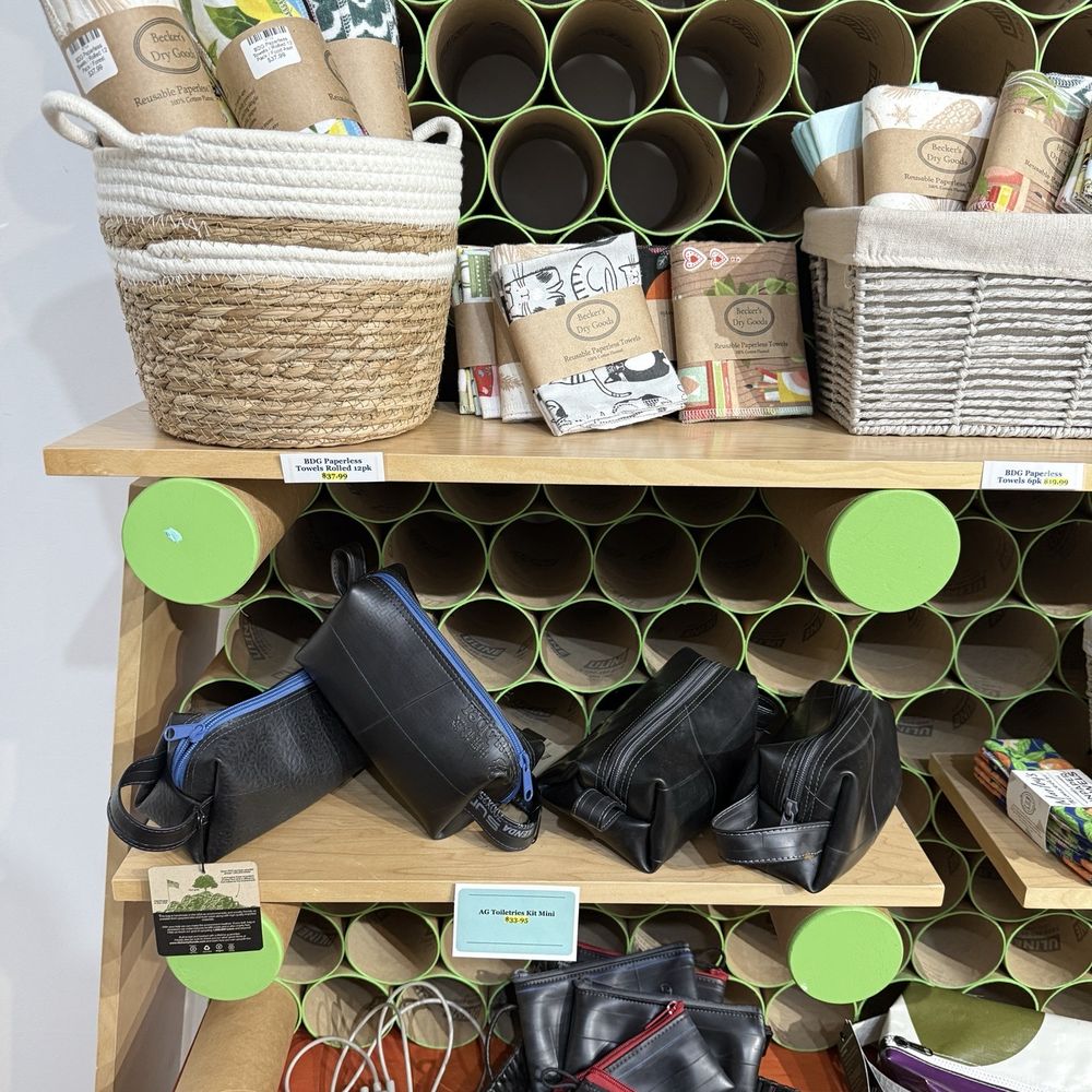 The Recology Store - Repurposed items including bike wheels using the rubber for cosmetic bags - Recycling Center Near Me - Issaquah, Washington The Recology Store - Repurposed items including bike wheels using the rubber for cosmetic bags - Recycling Center Near Me - Issaquah, Washington