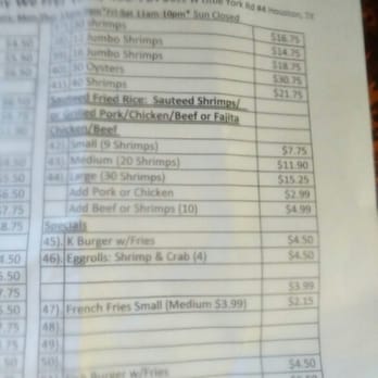 K Seafood Market - Menu - Seafood Near Me - Houston, Texas K Seafood Market - Menu - Seafood Near Me - Houston, Texas