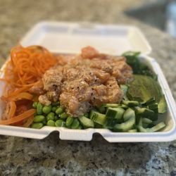 ZEN Japanese Grill & Sushi Bistro - To go order of a Rainbow Seafood Poke Bowl. Always a good deal!