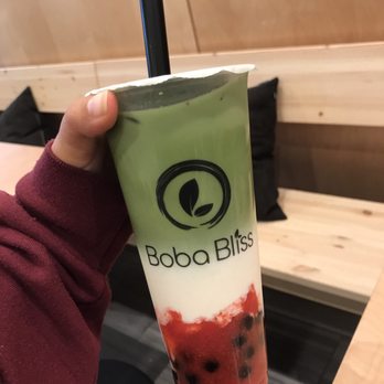 Boba Bliss - Strawberry matcha latte - Bubble Tea Near Me - Dublin, California