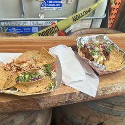 Baja fish tacos, ginger fish taco and a shrimp taco.