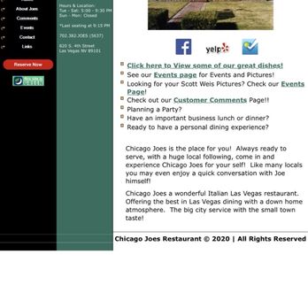 Chicago Joe's - It's their website - Italian Near Me - Las Vegas, Nevada Chicago Joe's - It's their website - Italian Near Me - Las Vegas, Nevada