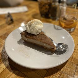 Fiddlehead Restaurant - Cinnamon Cheesecake with whip cream