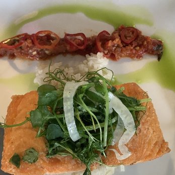 Verde - Salmon on coconut rice - New American Near Me - Miami, Florida Verde - Salmon on coconut rice - New American Near Me - Miami, Florida