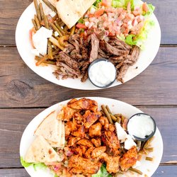 Lamb Gyro Platter & Chicken Souvlaki Pita