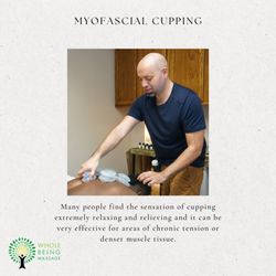 Whole Being Massage - Myofascial cupping has a large array of benefits. We use both stationary and gliding cups. Try this amazing sensation in your next massage