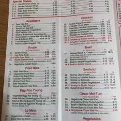 Great Wall Chinese Restaurant - Menu